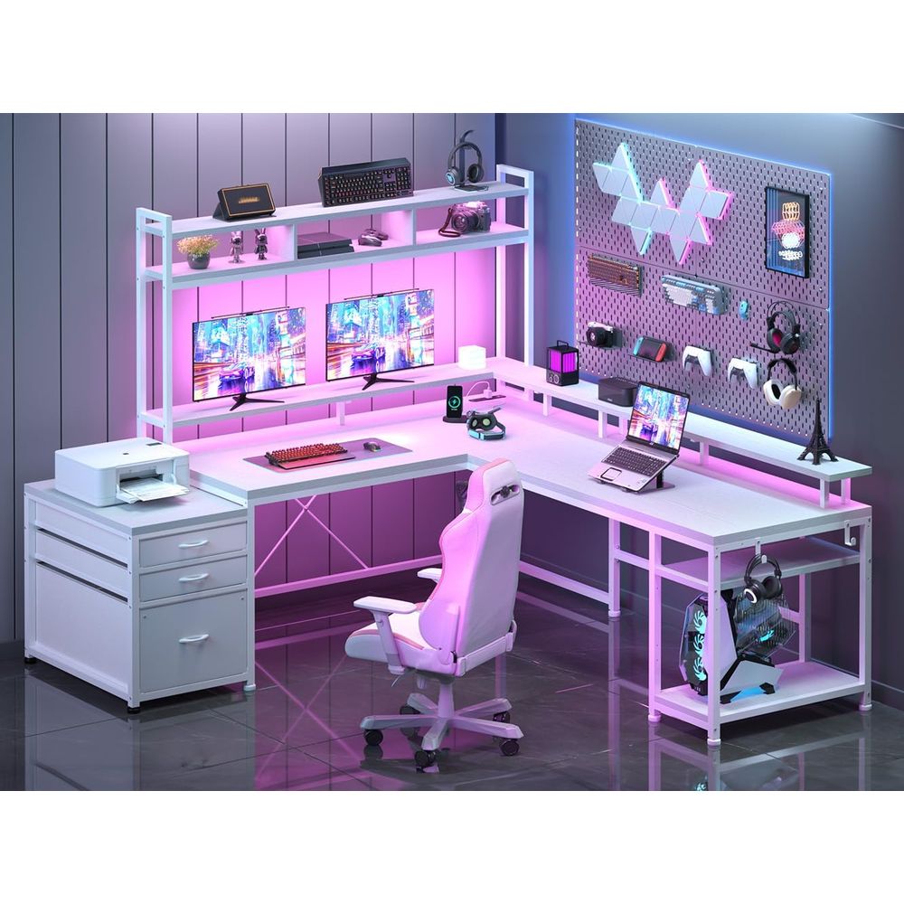 Desk Setup L Shaped - Scrivania a L da 104 Pollici