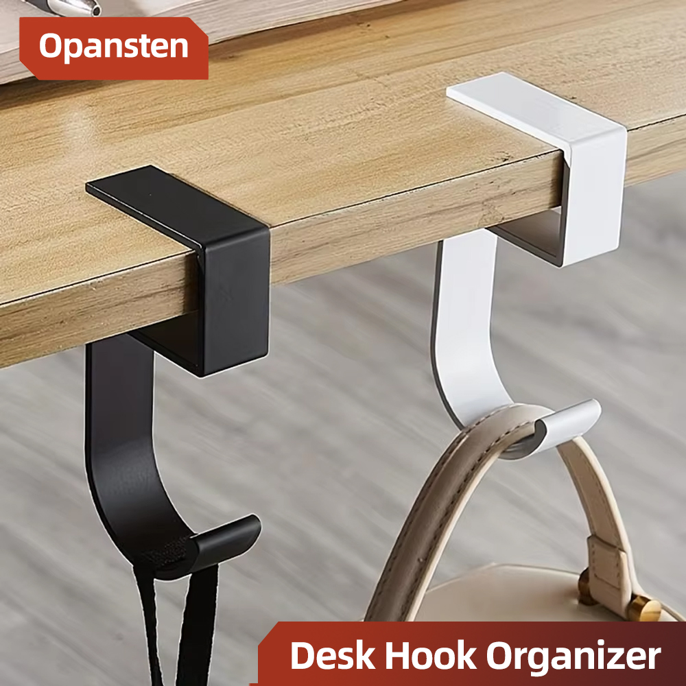 Desk Setup Black And White - Gancio Organizzatore da Scrivania in Alluminio,