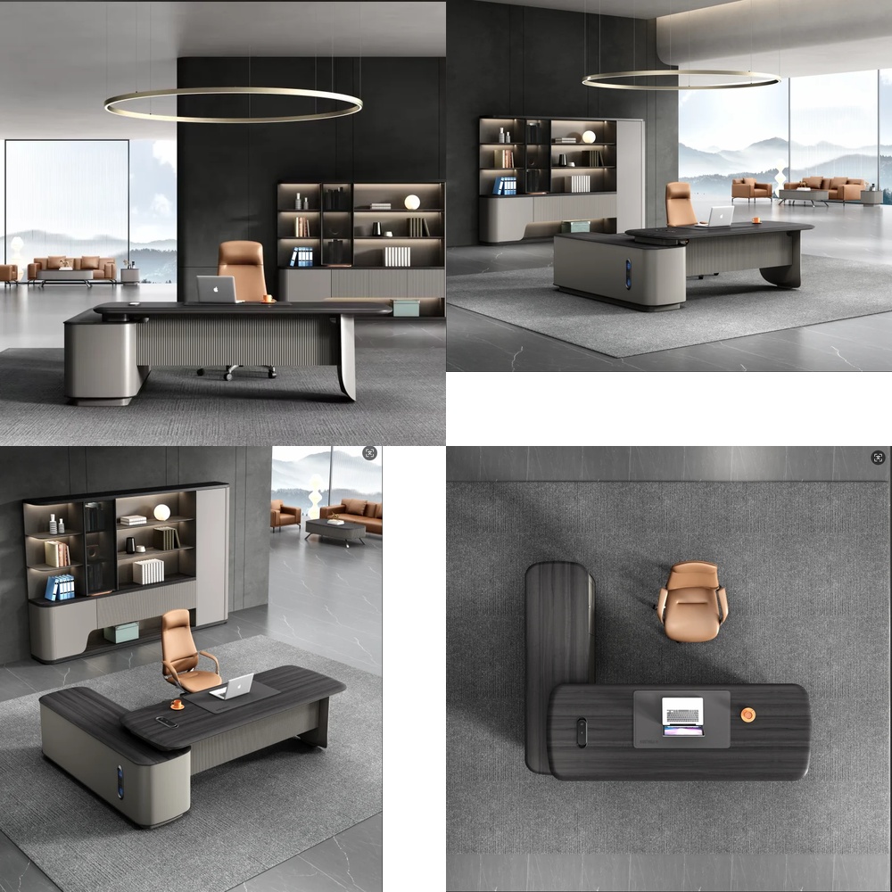 Desk Setup L Shaped - Scrivania Direzionale Moderna di Lusso a