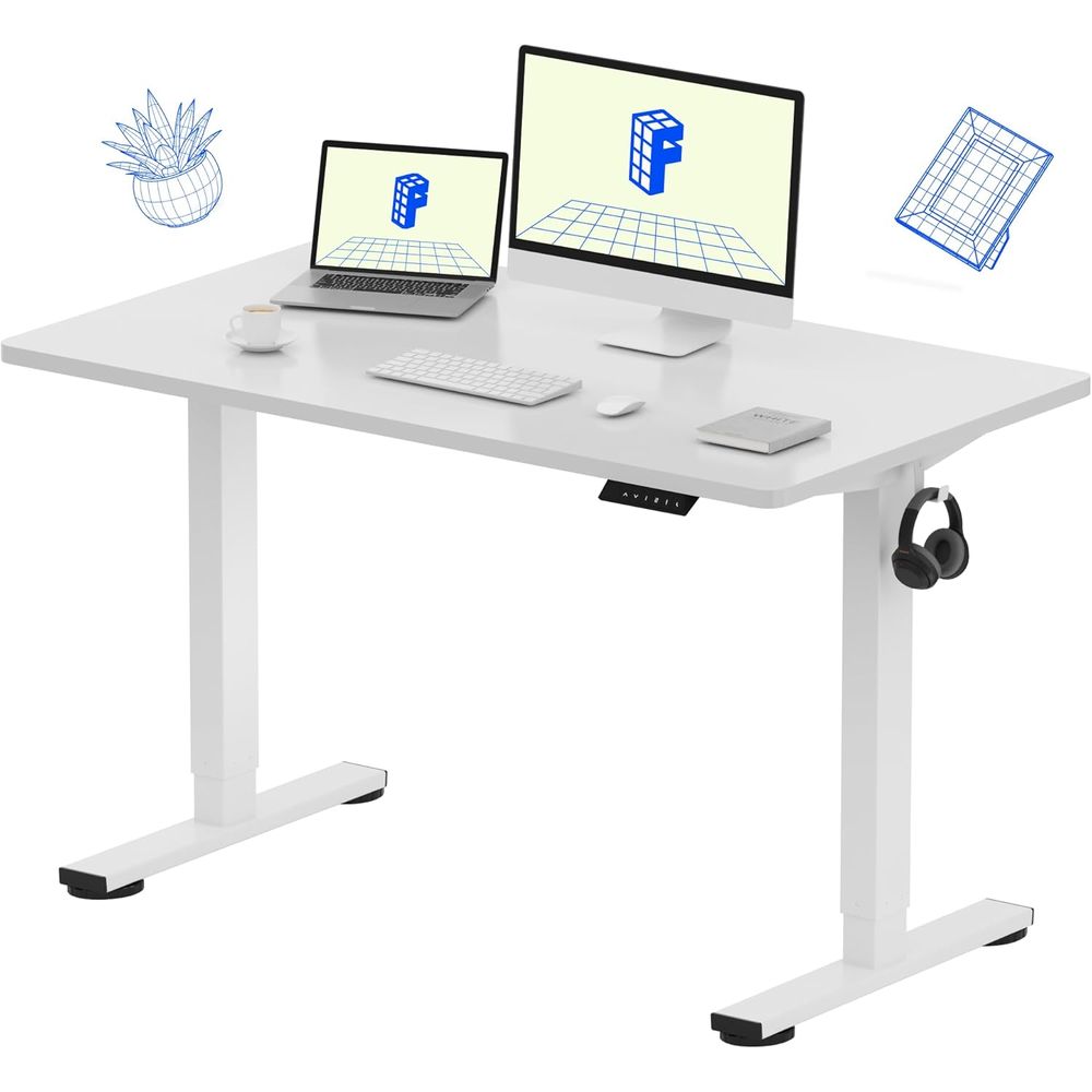 Desk Setup With 2 Monitors - EN1 Scrivania regolabile in altezza monoblocco