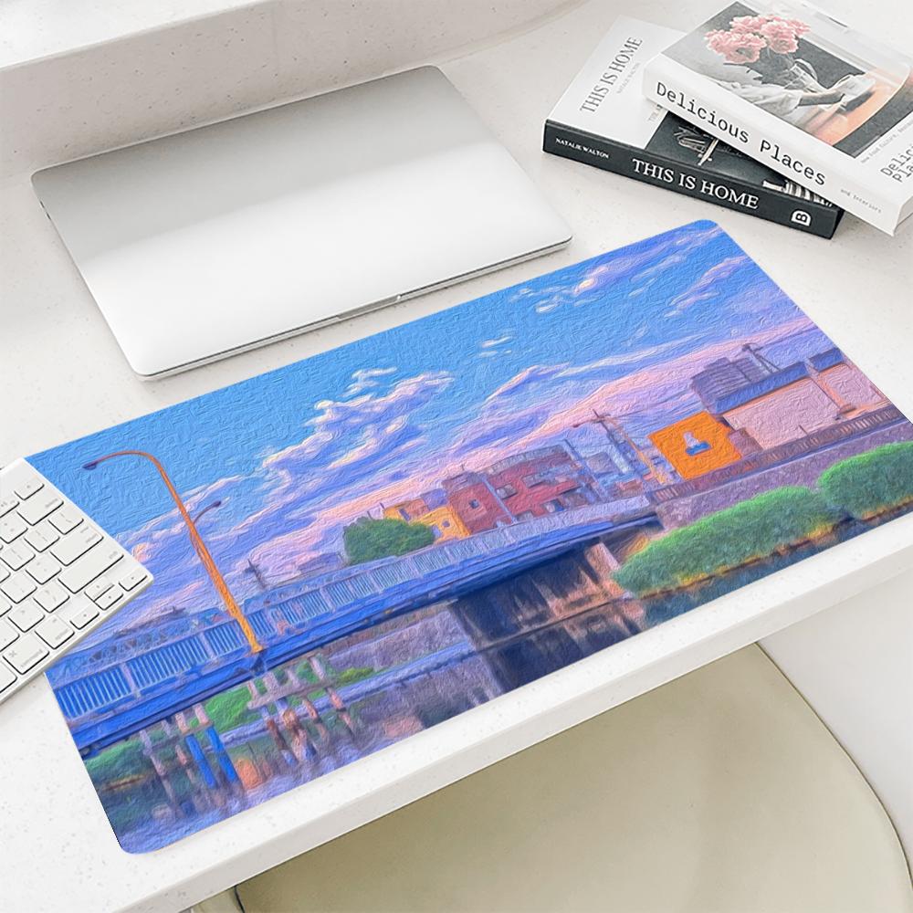 Desk View Setup - Tappetino per Mouse con Dipinto a