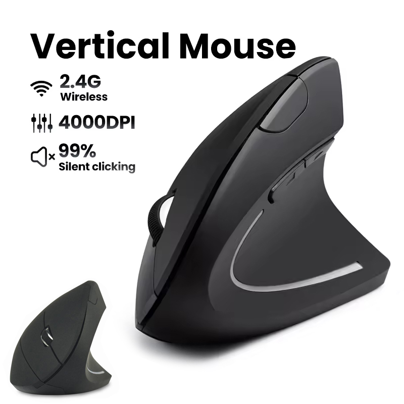 Desk Setup For Work - Mouse Wireless Ergonomico 1600 DPI con