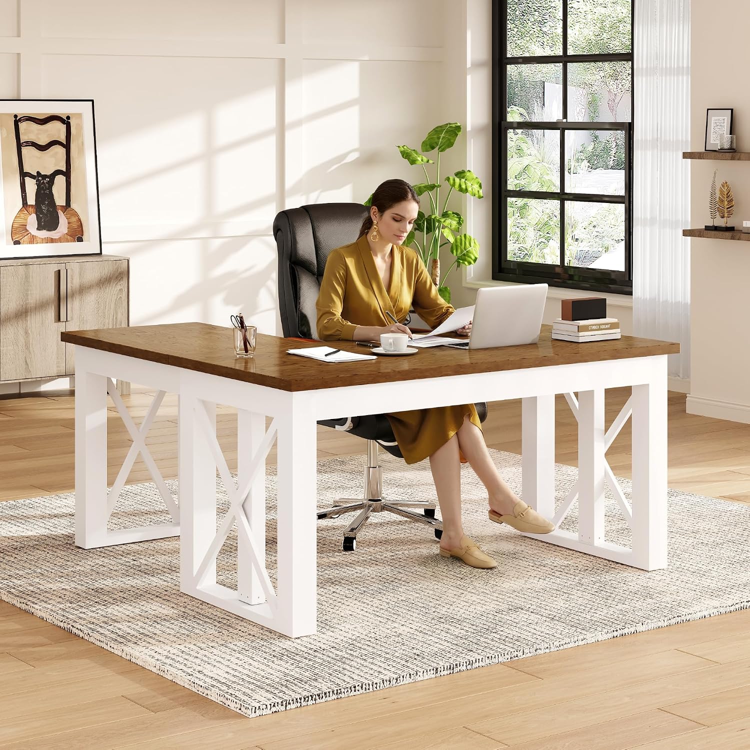 Desk Setup L Shaped - Scrivania ad Angolo a L con