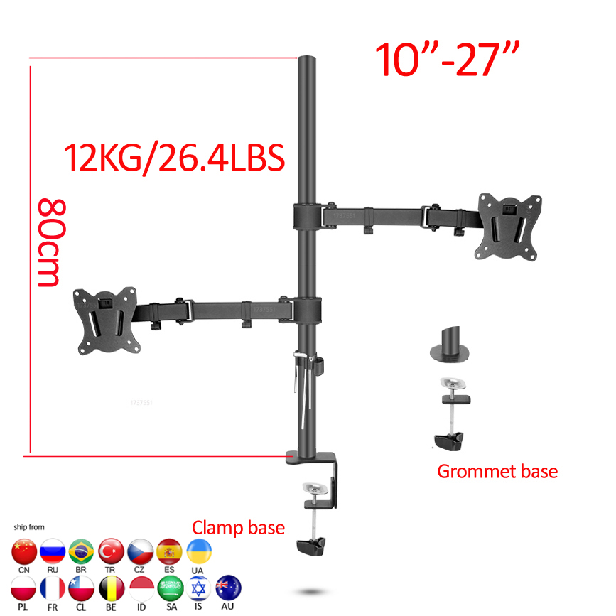 Desk Setup Monitor Arm - Supporto da scrivania per doppio monitor