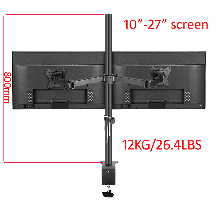 Desk Setup Monitor Arm - Supporto per due monitor T902-280, rotazione