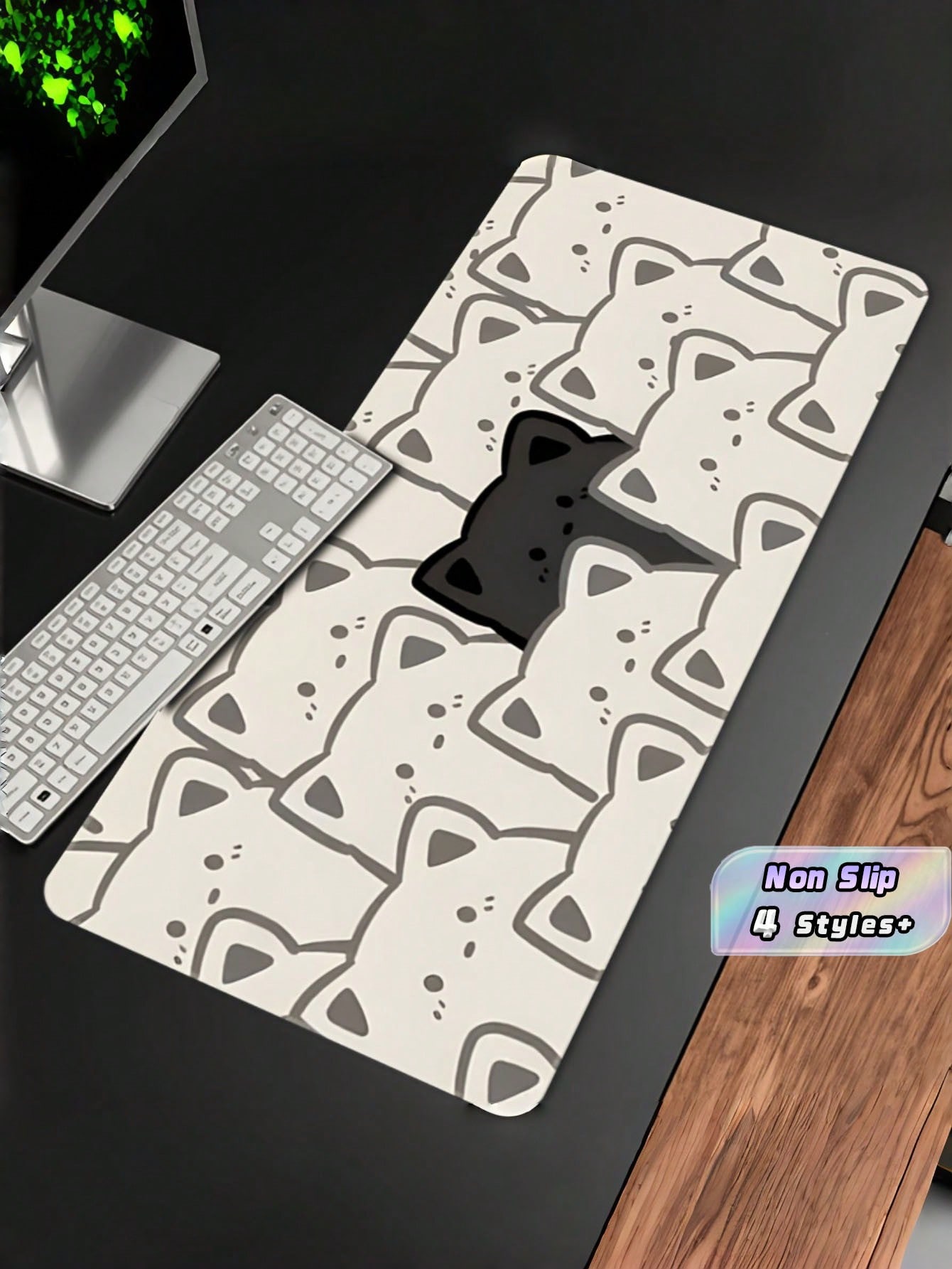 Desk Setup Black And White - 1 Pezzo Grande Tappetino per Mouse