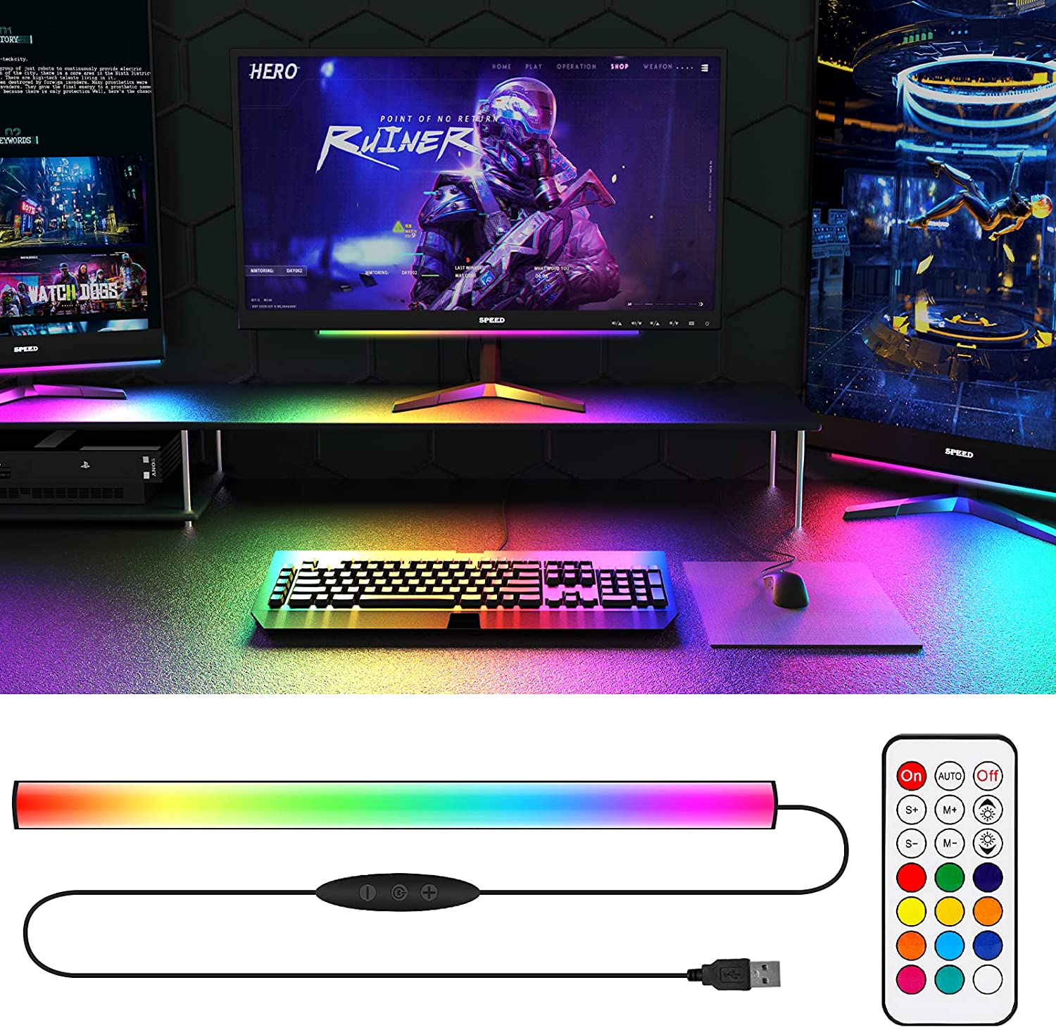 Desk Setup Diy - Barra luminosa sotto il monitor Insegna
