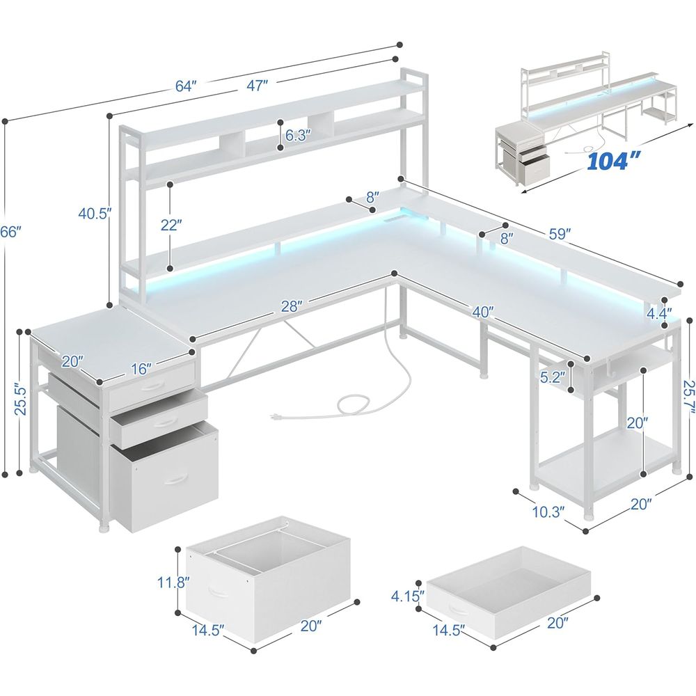 Scrivania a L da 104 Pollici p - Desk Setup L Shaped recensione e prezzo