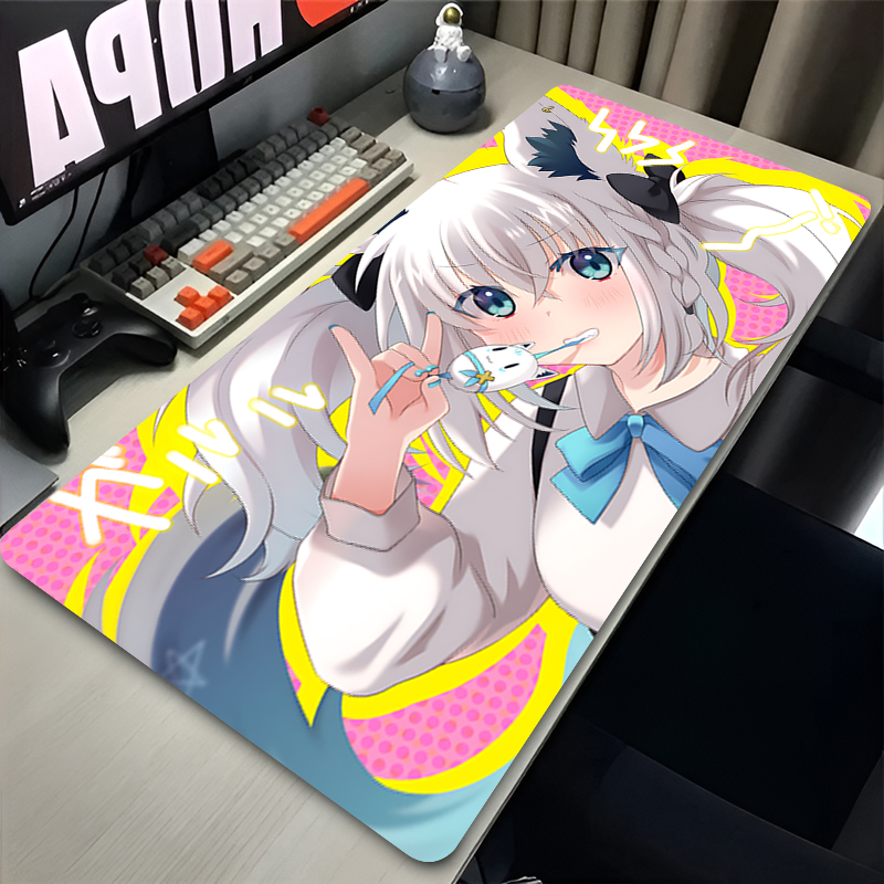 Shirakami Fubuki Mouse Pad Lap - Desk Setup Black And White recensione e prezzo