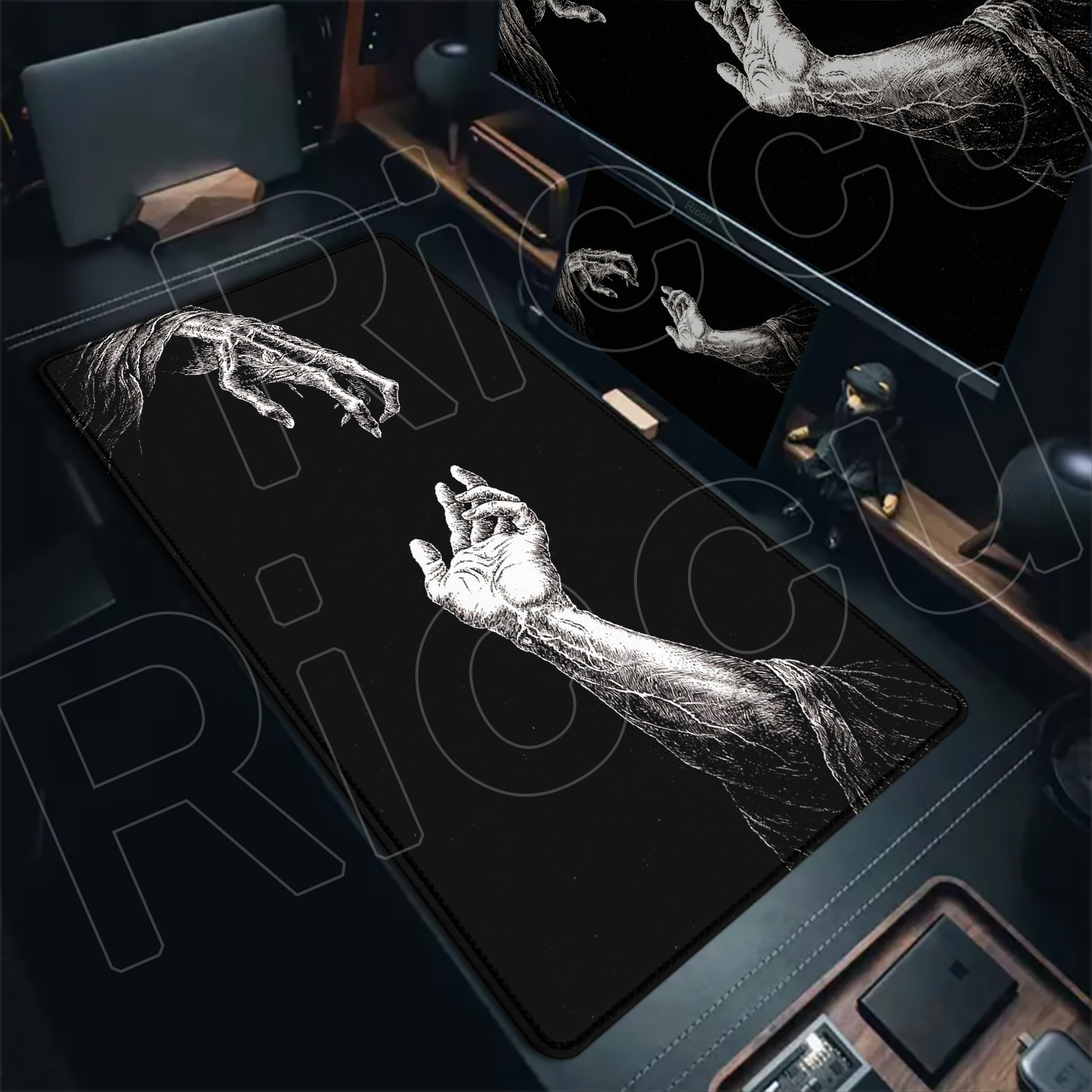 Tappetino per mouse XXL gotico - Desk Setup Black And White recensione e prezzo