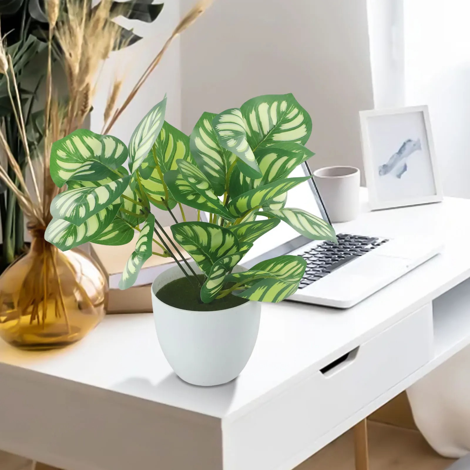 1PC Foglio Artificiale Vaso di - Desk Setup Plant recensione e prezzo